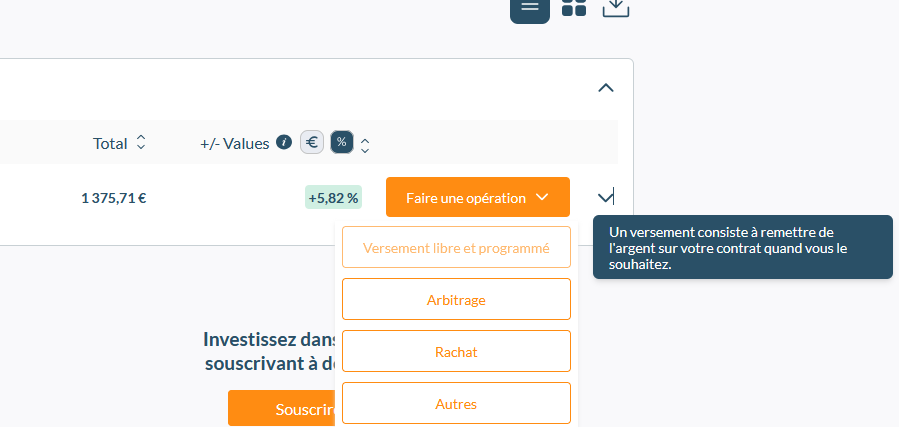 lancer le versement libre depuis ton espace personnel
